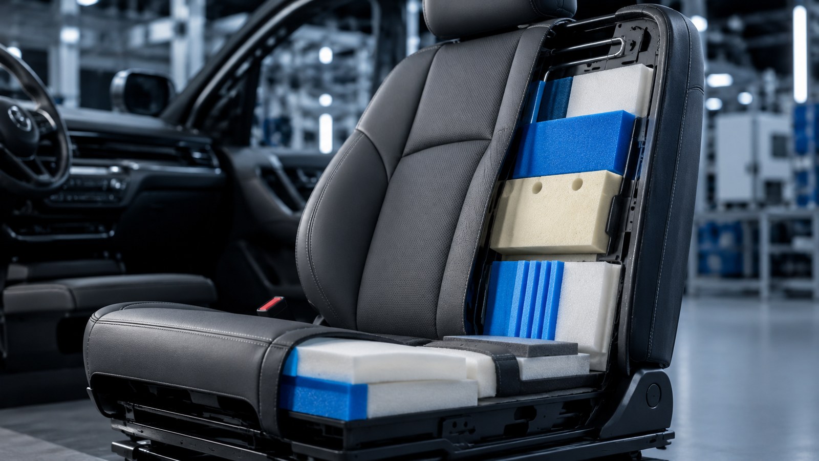 Espuma de poliuretano aplicada en asientos automotrices